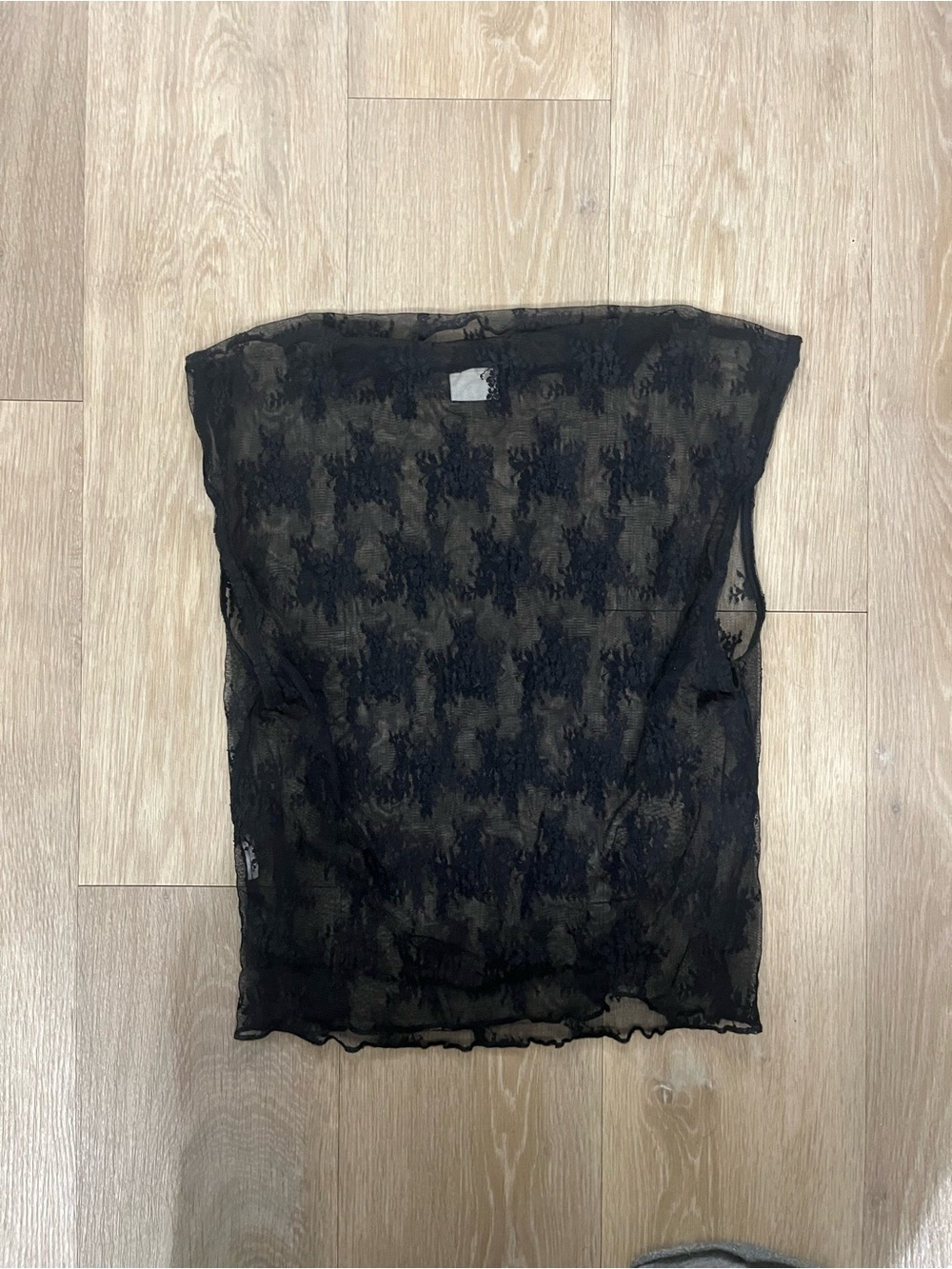 Abercrombie & Fitch Black Sheer Lace Overlay Top
